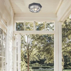 QAZQA Deckenleuchten Außen|Gartenbeleuchtung*Landhaus Deckenleuchte dunkelgrau IP44 - Bri L.