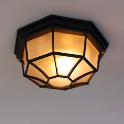 QAZQA Deckenleuchten Außen|Gartenbeleuchtung*Landhaus Deckenleuchte dunkelgrau IP44 - Bri L.