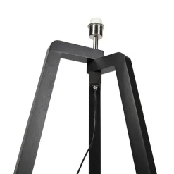 QAZQA Leuchten Ohne Schirm|Stehlampen*Landhaus Stehlampe Stativ Schwarz ohne Schirm - Puros