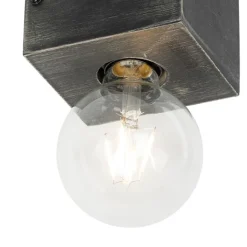 QAZQA Wandleuchten|Wohnzimmerlampen*Landwandlampe schwarzes Holz - Block