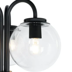 QAZQA Gartenbeleuchtung|Laternen Außen*Laterne schwarz mit Klarglas 200 cm 3-flammig IP44 - Sfera