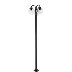 QAZQA Gartenbeleuchtung|Laternen Außen*Laterne schwarz mit Klarglas 200 cm 3-flammig IP44 - Sfera