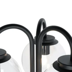 QAZQA Gartenbeleuchtung|Laternen Außen*Laterne schwarz mit Klarglas 200 cm 3-flammig IP44 - Sfera