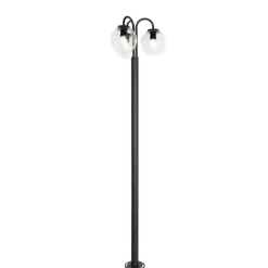 QAZQA Gartenbeleuchtung|Laternen Außen*Laterne schwarz mit Klarglas 200 cm 3-flammig IP44 - Sfera