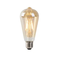 LUEDD Filament Lampen|Led Lampen*LED Filament ST64 4W 2200K gold mit Hell-Dunkel-Sensor