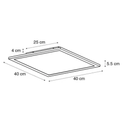 QAZQA Led Panels|Led-Deckenleuchten*LED Panel Schwarz 40 cm inkl. LED mit Fernbedienung - Liv