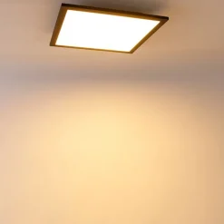 QAZQA Led Panels|Led-Deckenleuchten*LED Panel Schwarz 40 cm inkl. LED mit Fernbedienung - Liv