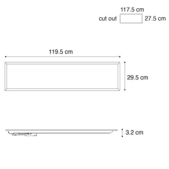 QAZQA Professional Led Panels|Led-Deckenleuchten*LED-Einbaupanel weiß rechteckig inkl. LED 3000K - 6500K mit Dip-Schalter - Seagal