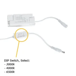 QAZQA Professional Led Panels|Led-Deckenleuchten*LED-Einbaupanel weiß rechteckig inkl. LED 3000K - 6500K mit Dip-Schalter - Seagal