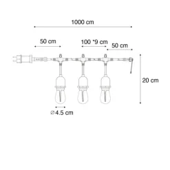 QAZQA Led-Außenleuchten|Lichterkette*LED-Lichterkette 10 Meter 10 Lichter hell IP44 - Chill