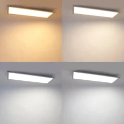 QAZQA Led Panels|Led-Deckenleuchten*LED-Panel aus Stahl 80 cm inkl. LED mit Fernbedienung - Live