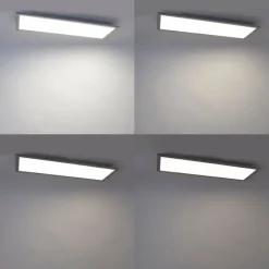 QAZQA Led Panels|Led-Deckenleuchten*LED-Panel aus Stahl 80 cm inkl. LED mit Fernbedienung - Live