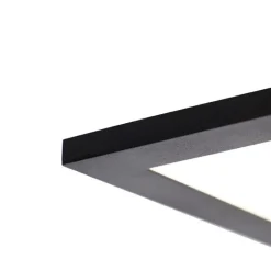 QAZQA Schlafzimmerlampen|Küchenlampen*LED-Panel schwarz 80 cm inkl. LED mit Fernbedienung - Liv