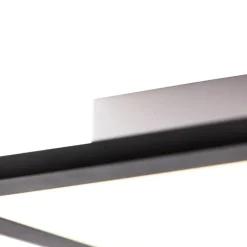 QAZQA Schlafzimmerlampen|Küchenlampen*LED-Panel schwarz 80 cm inkl. LED mit Fernbedienung - Liv