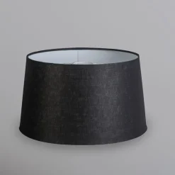 QAZQA Lampenschirme*Leinen Lampenschirm schwarz 35 cm