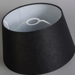 QAZQA Lampenschirme*Leinen Lampenschirm schwarz 35 cm