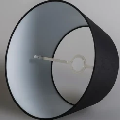 QAZQA Lampenschirme*Leinen Lampenschirm schwarz 35 cm