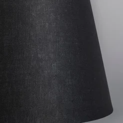 QAZQA Lampenschirme*Leinen Lampenschirm schwarz 35 cm