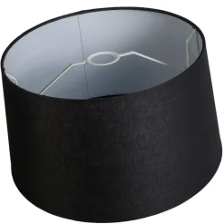 QAZQA Lampenschirme*Leinen Lampenschirm schwarz 45/25