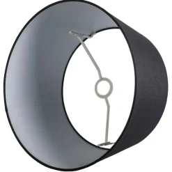 QAZQA Lampenschirme*Leinen Lampenschirm schwarz 45/25