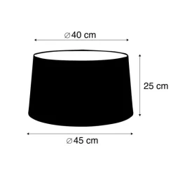 QAZQA Lampenschirme*Leinen Lampenschirm schwarz 45/25