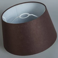 QAZQA Lampenschirme*Leinenschirm braun rund abgeschrägt 35/30/18