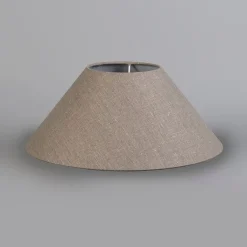 QAZQA Lampenschirme*Leinenschirm Grau Rund Abgeschrägt 40/15/16