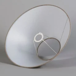 QAZQA Lampenschirme*Leinenschirm Grau Rund Abgeschrägt 40/15/16