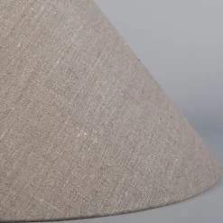 QAZQA Lampenschirme*Leinenschirm Grau Rund Abgeschrägt 40/15/16