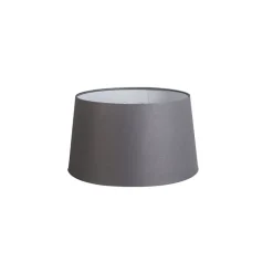 QAZQA Lampenschirme*Leinenschirm Grau Rund Konisch 35/30/18