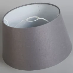 QAZQA Lampenschirme*Leinenschirm Grau Rund Konisch 35/30/18