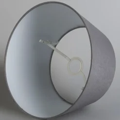 QAZQA Lampenschirme*Leinenschirm Grau Rund Konisch 35/30/18