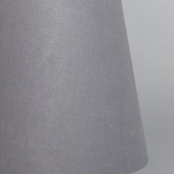 QAZQA Lampenschirme*Leinenschirm Grau Rund Konisch 35/30/18
