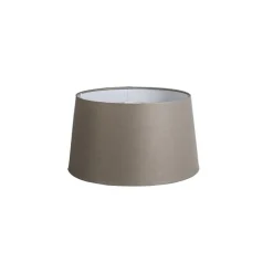 QAZQA Lampenschirme*Leinenschirm Taupe Rund Abgeschrägt 35/30/18