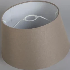 QAZQA Lampenschirme*Leinenschirm Taupe Rund Abgeschrägt 35/30/18