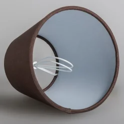 QAZQA Lampenschirme*Leinenschirm zum Aufclipsen braun rund abgeschrägt 12/8/11