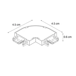 QAZQA Deckenstrahler|Aufbaustrahler*L-förmiger Stromschienenverbinder schwarz gebogen 1-phasig - Magnetic