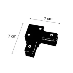 QAZQA Deckenstrahler|Schienensysteme*L-Kupplungsstück für 1-Phasen-Schiene schwarz - Iconic