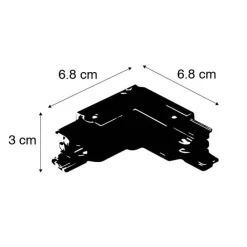 QAZQA Deckenstrahler|Aufbaustrahler*L-Kupplungsstück für 3-Phasen-Schiene weiß rechts - 3-phasig
