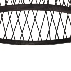 QAZQA Gartenbeleuchtung|Pendelleuchten Außen*Ländliche Außenhängelampe aus schwarzem Rattan 40x55 cm - Calamus