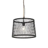 QAZQA Gartenbeleuchtung|Pendelleuchten Außen*Ländliche Außenhängelampe aus schwarzem Rattan 40 cm - Calamus