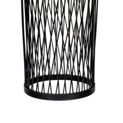 QAZQA Gartenbeleuchtung|Pendelleuchten Außen*Ländliche Außenhängelampe aus schwarzem Rattan 25 cm - Calamus