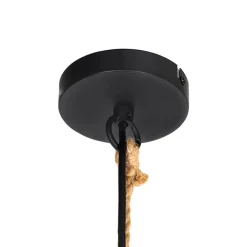 QAZQA Gartenbeleuchtung|Pendelleuchten Außen*Ländliche Außenhängelampe aus schwarzem Rattan 25 cm - Calamus