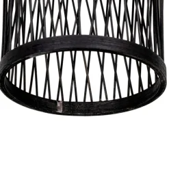 QAZQA Gartenbeleuchtung|Pendelleuchten Außen*Ländliche Außenhängelampe aus schwarzem Rattan 25 cm - Calamus