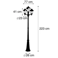 QAZQA Gartenbeleuchtung|Laternen Außen*Ländliche Außenlaterne schwarz IP44 - New Orleans 3