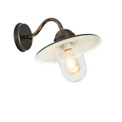 QAZQA Gartenbeleuchtung|Außenwandleuchten*Ländliche Außenwandleuchte Antikgold IP44 - Kansas