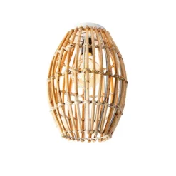 QAZQA Deckenleuchten|Wohnzimmerlampen*Ländliche Deckenlampe Bambus mit Weiß - Canna Capsule