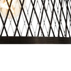 QAZQA Gartenbeleuchtung|Deckenleuchten Außen*Ländliche Deckenleuchte aus schwarzem Rattan 40 cm IP44 - Calamus