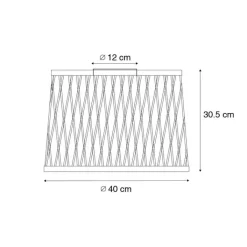 QAZQA Gartenbeleuchtung|Deckenleuchten Außen*Ländliche Deckenleuchte aus schwarzem Rattan 40 cm IP44 - Calamus