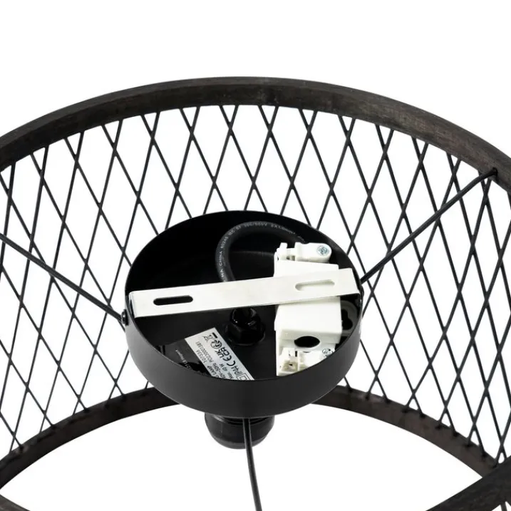 QAZQA Gartenbeleuchtung|Deckenleuchten Außen*Ländliche Deckenleuchte aus schwarzem Rattan 40 cm IP44 - Calamus